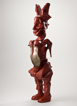 Willie Cole, Downtown Goddess, 2013, bronze, 9 x 9 x 36 inches. Photo courtesy  beta pictoris gallery / Maus Contemporary